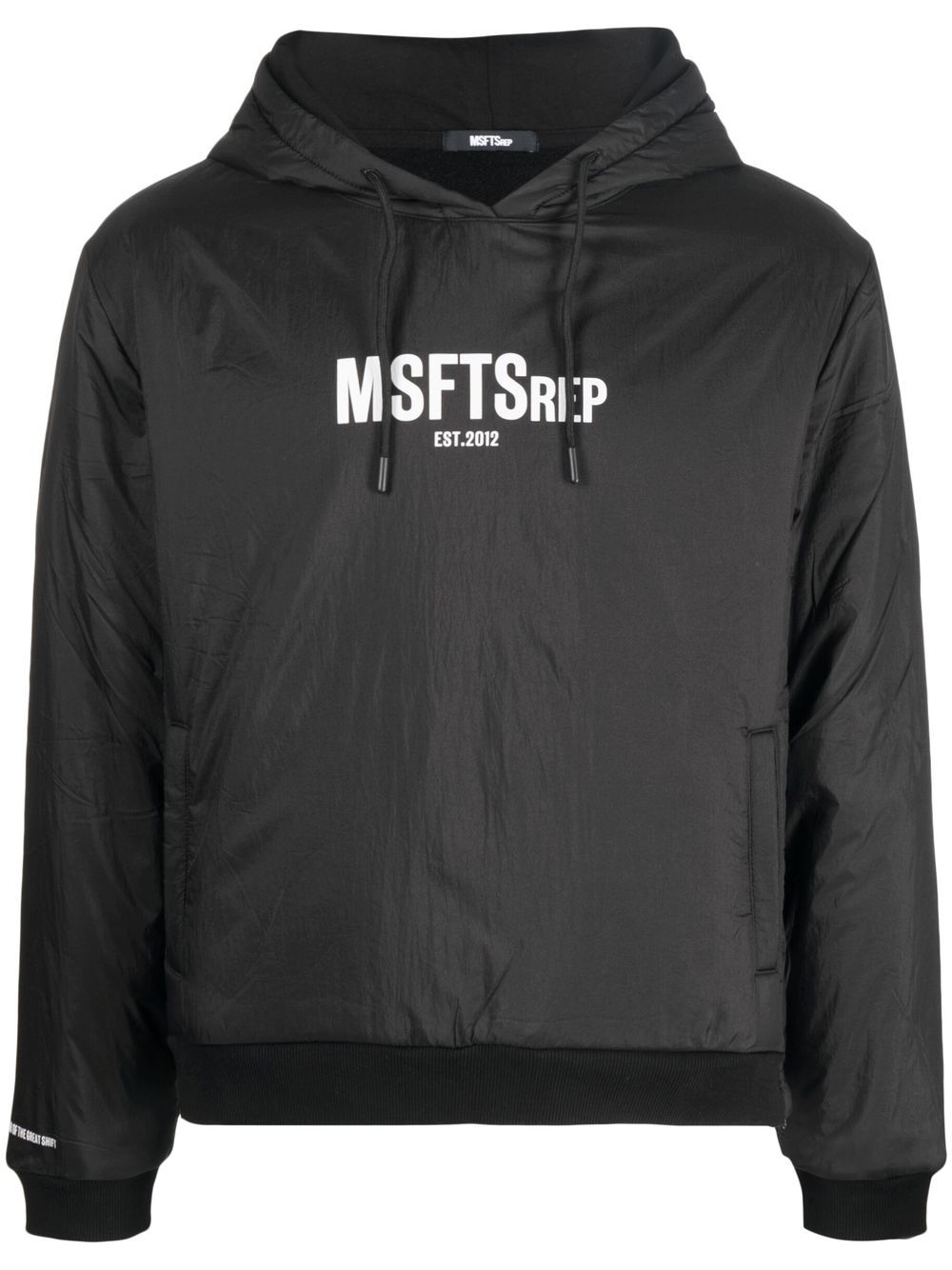 MSFTSrep logo印花细节连帽衫 - 黑色