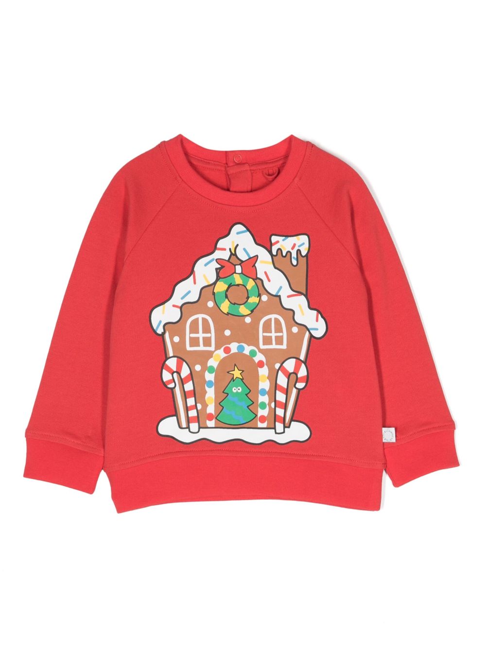 Stella McCartney Kids 图案印花棉卫衣 - 红色
