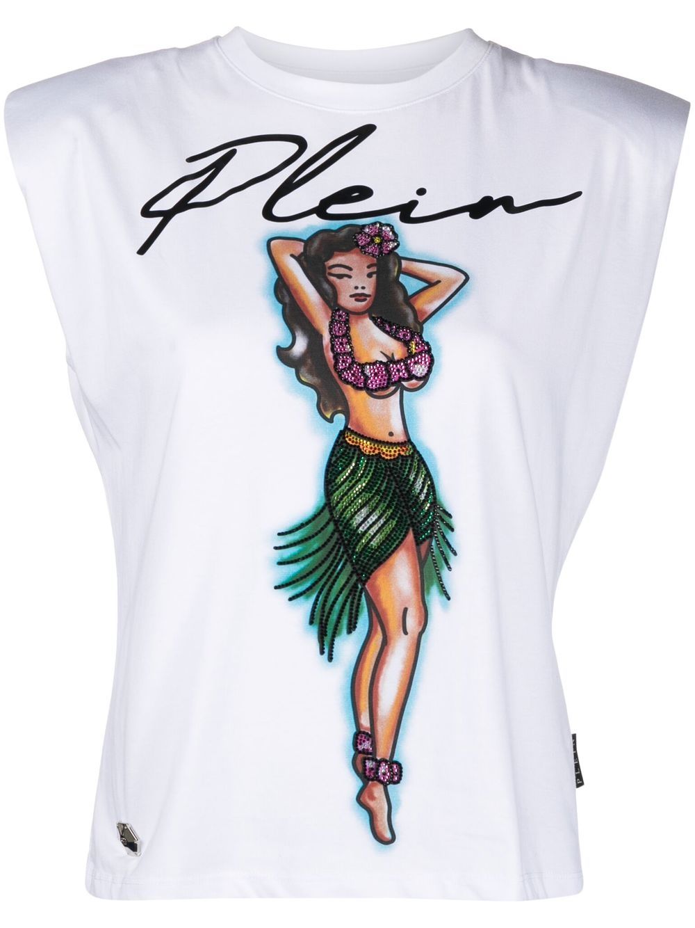 Philipp Plein Hawaii logo印花坦克背心 - 白色