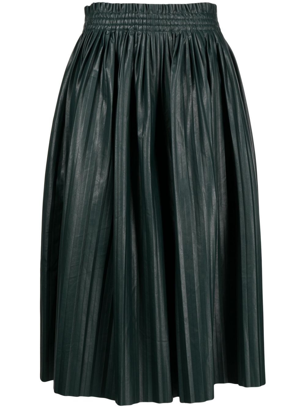 MM6 Maison Margiela 过膝褶饰半身裙 - 黑色