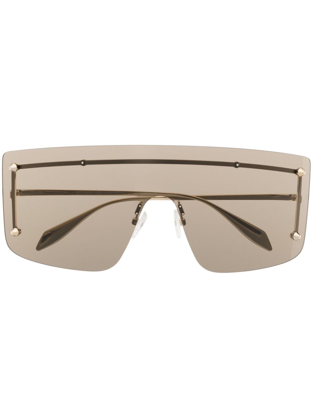 Alexander McQueen Eyewear 面罩式太阳眼镜 - 金色
