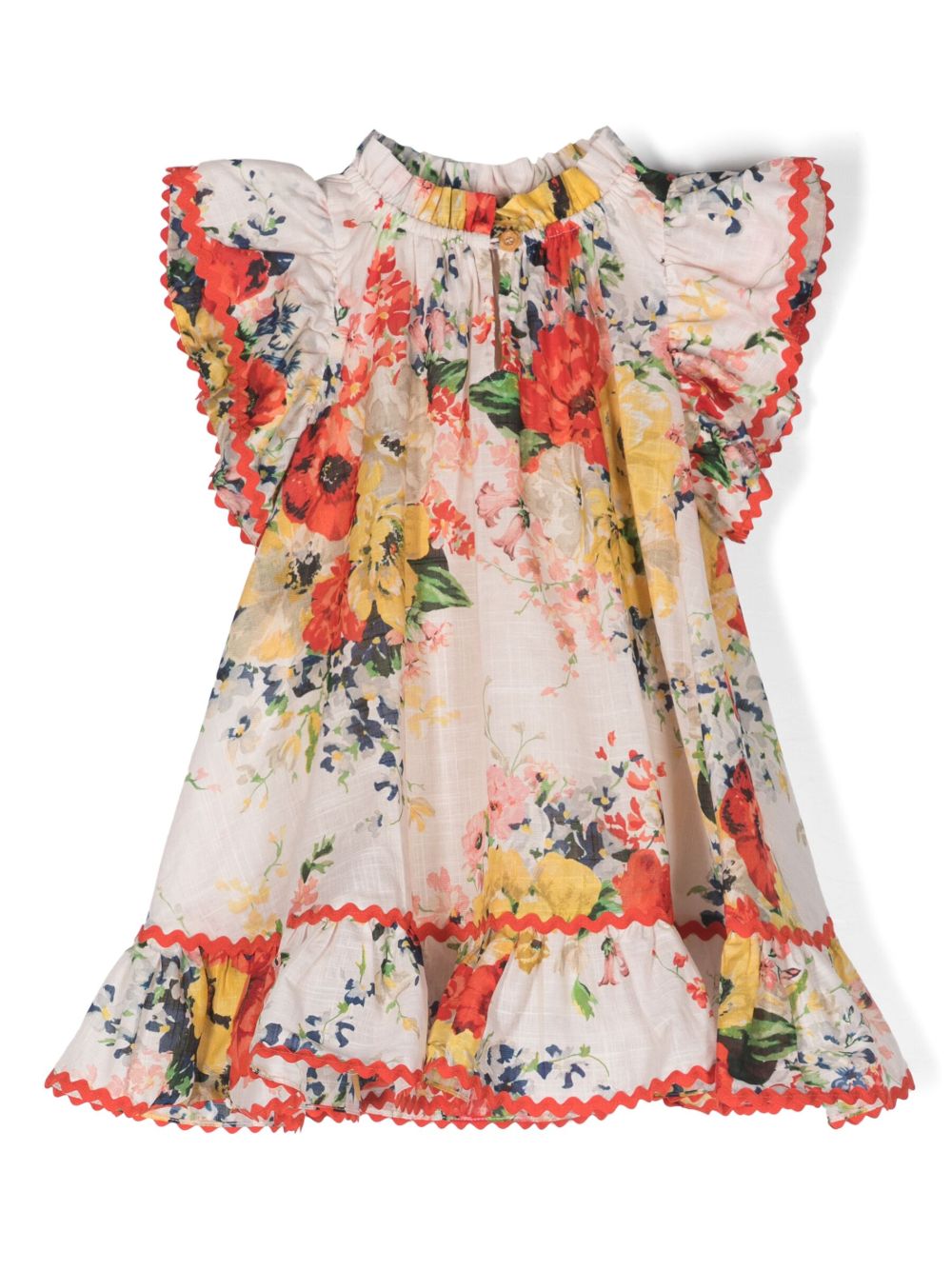 ZIMMERMANN Kids Alight 花卉印花棉连衣裙 - 中性色
