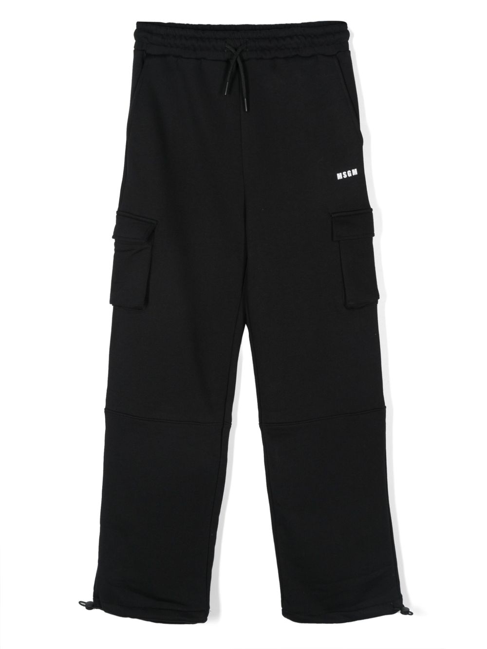 MSGM Kids logo印花运动裤 - 黑色
