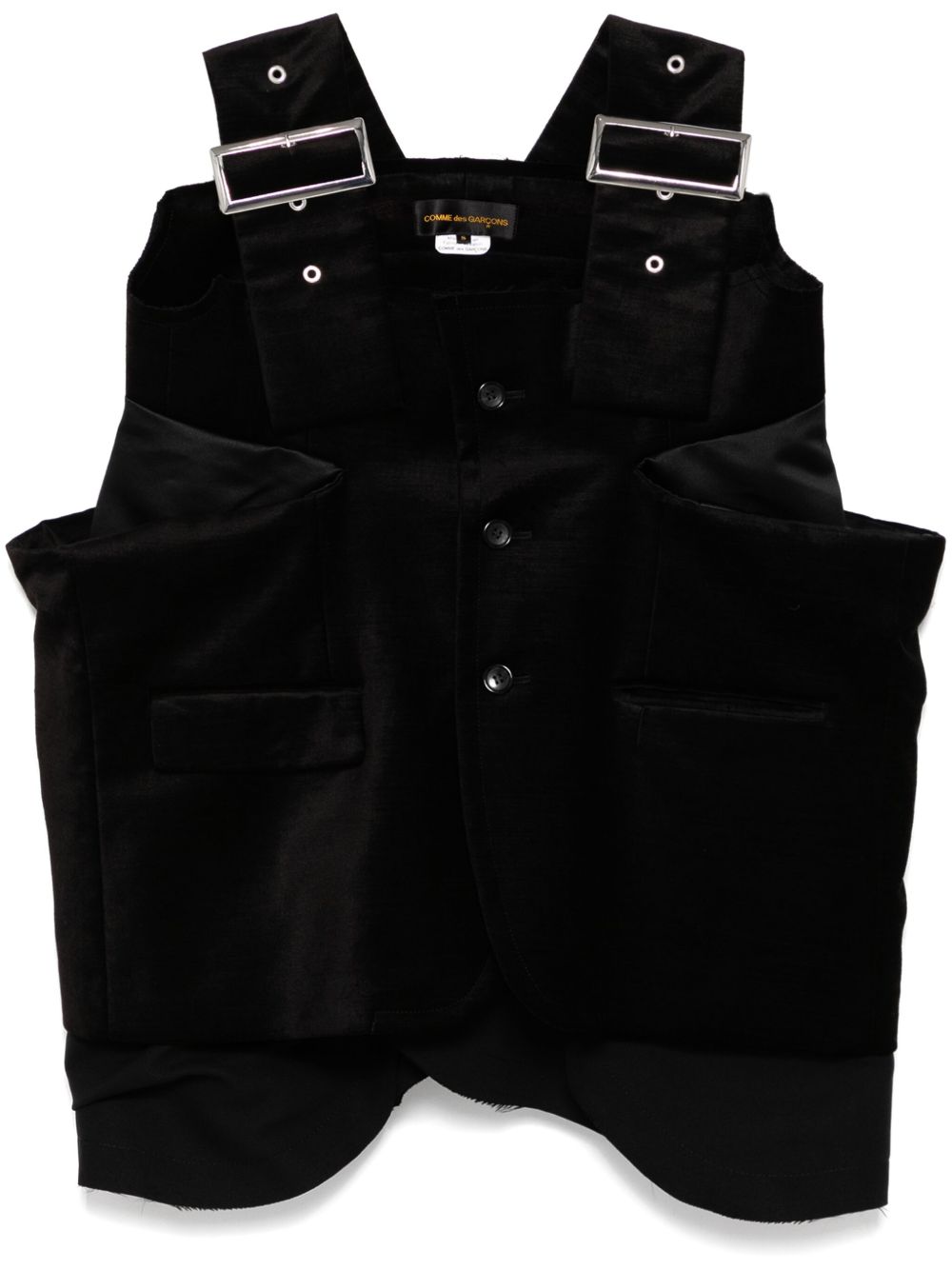 Comme Des Garçons 天鹅绒西式马甲 - 黑色