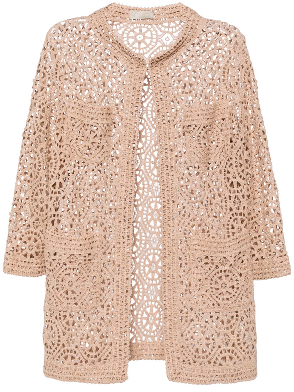 Elie Saab 绳结编织短款开衫 - 中性色