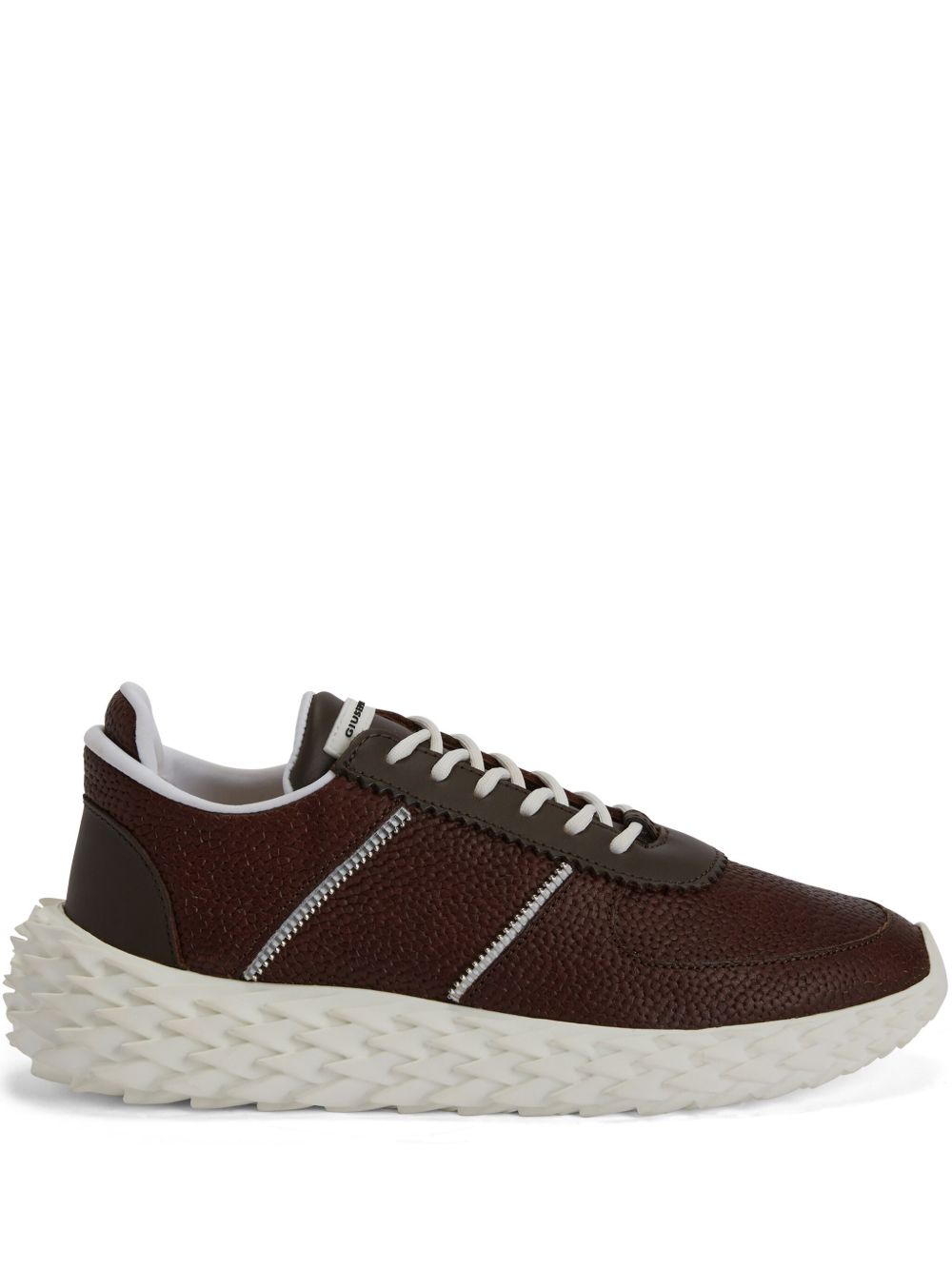 Giuseppe Zanotti Urchin 拼接皮质运动鞋 - 褐色