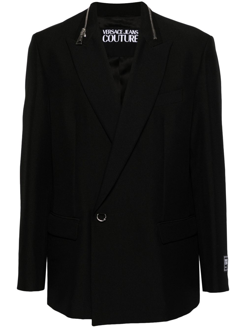 Versace Jeans Couture 标贴西装夹克 - 黑色