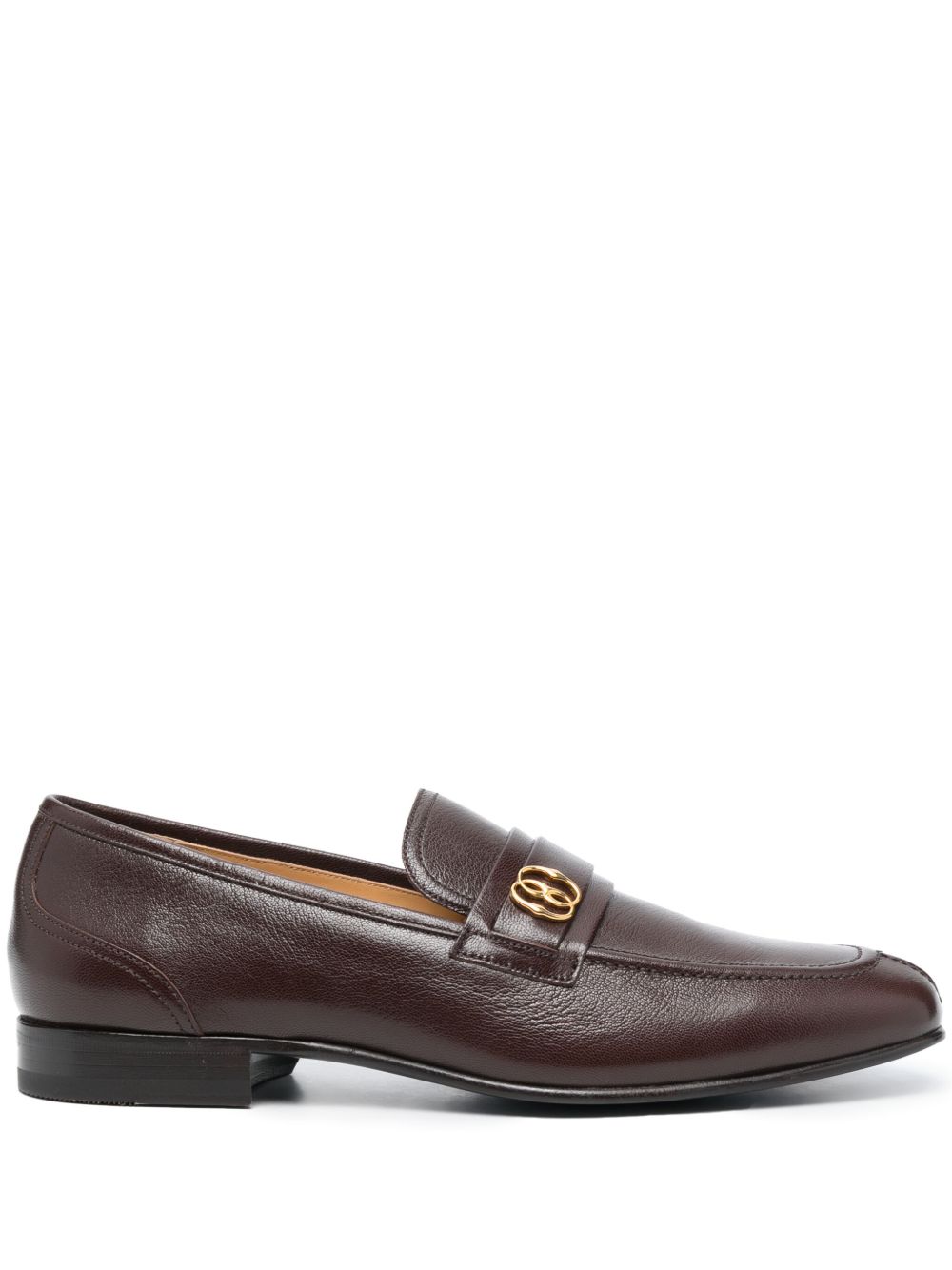 Bally Suisse logo标牌皮质乐福鞋 - 褐色