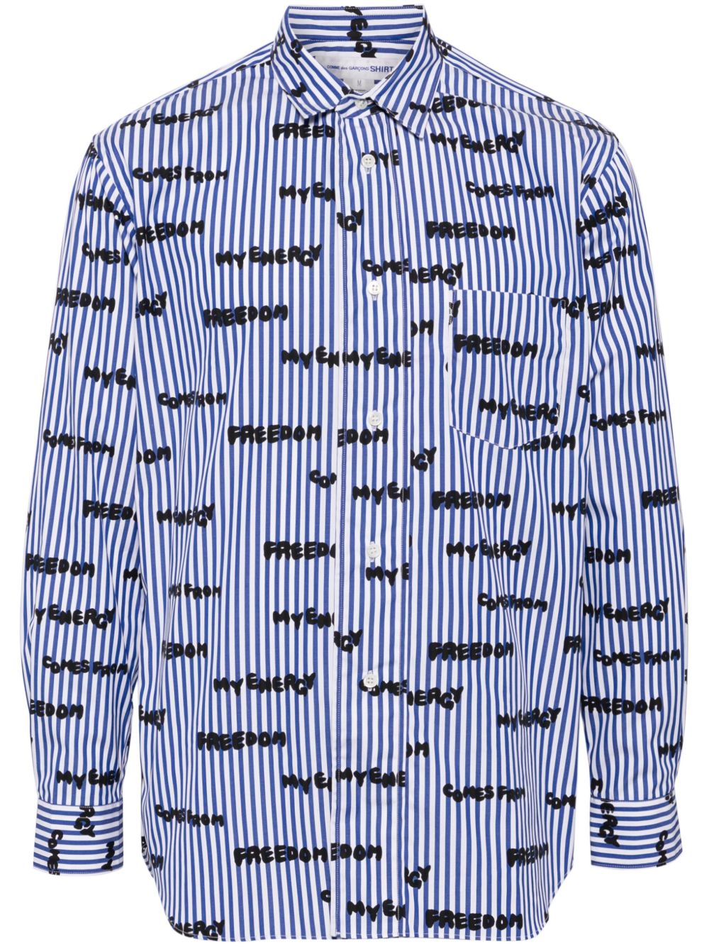 Comme Des Garçons Shirt Freedom 印花衬衫 - 蓝色