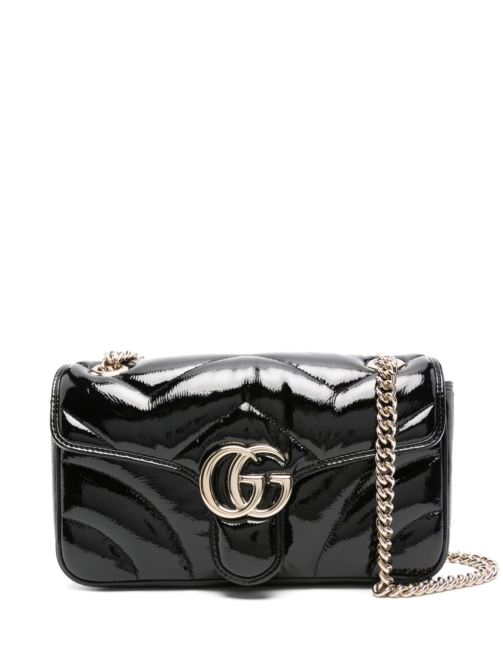 Gucci GG Marmont 小号单肩包 - 黑色