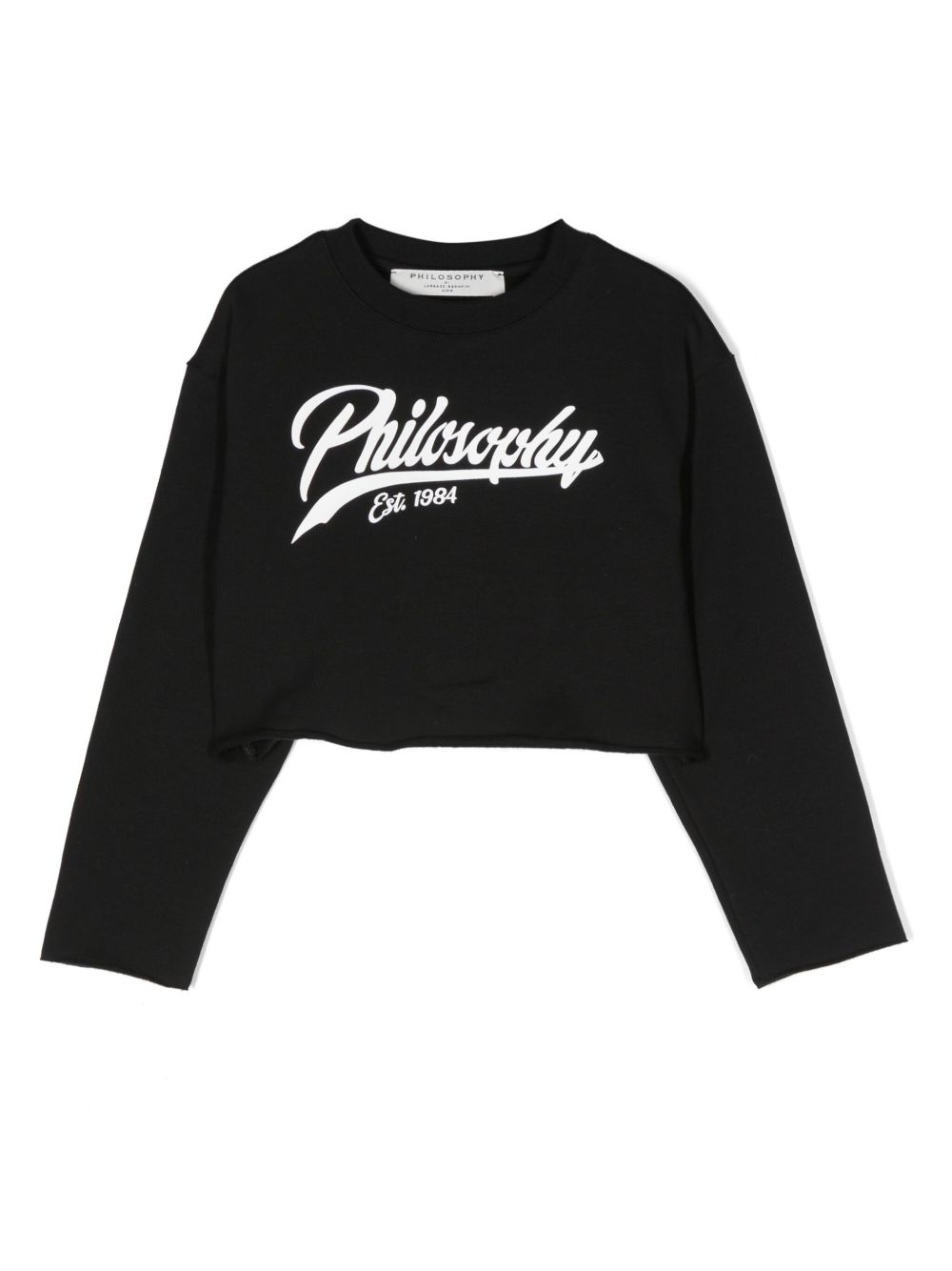 Philosophy Di Lorenzo Serafini Kids logo印花圆领卫衣 - 黑色