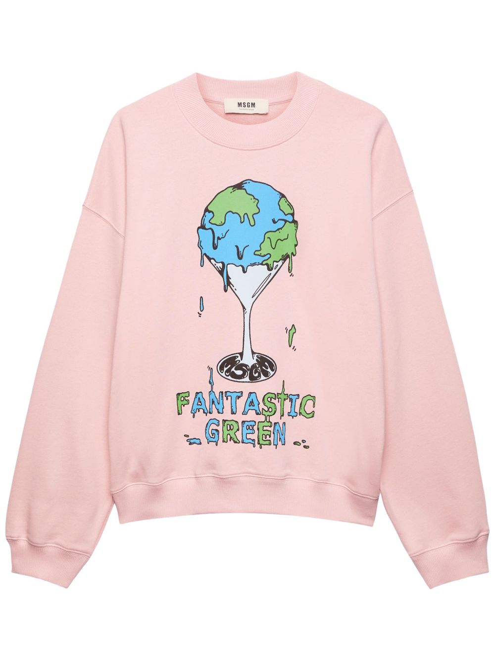 MSGM 图案印花棉卫衣 - 粉色