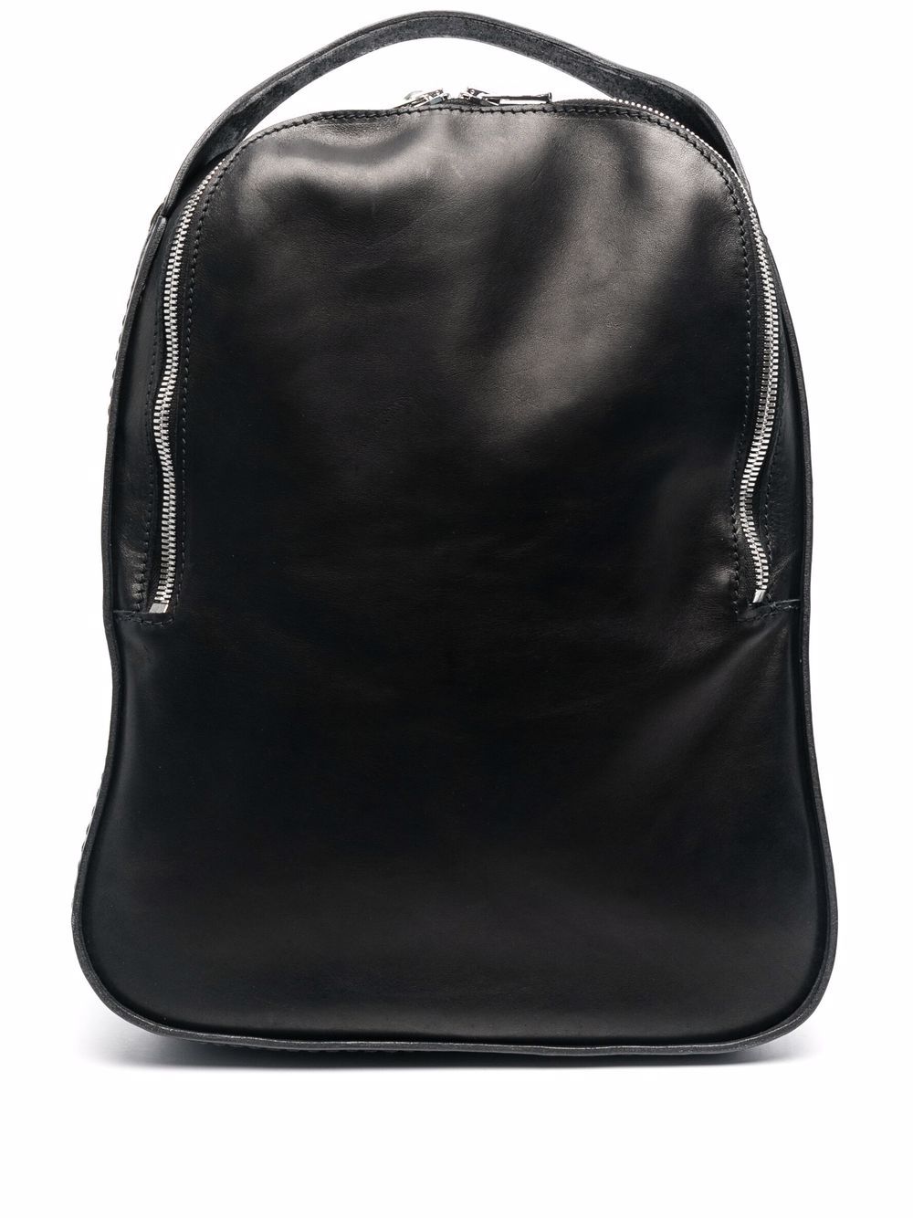 Guidi 纹理效果皮质双肩包 - 黑色