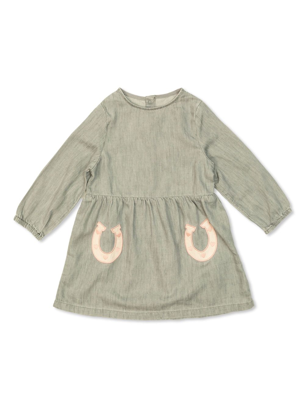 Stella McCartney Kids 贴花细节棉连衣裙 - 灰色