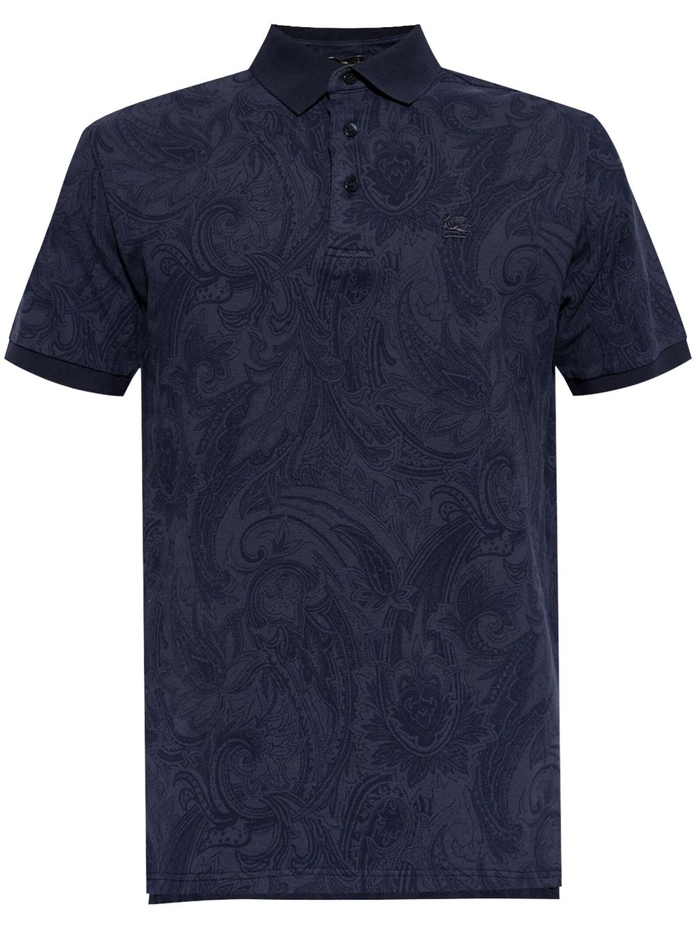ETRO 同色系佩斯理印花polo衫 - 蓝色