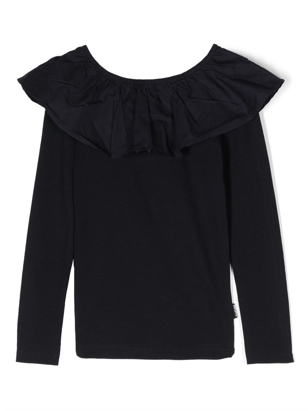 Molo Renate ruffle-collar T-shirt - 黑色