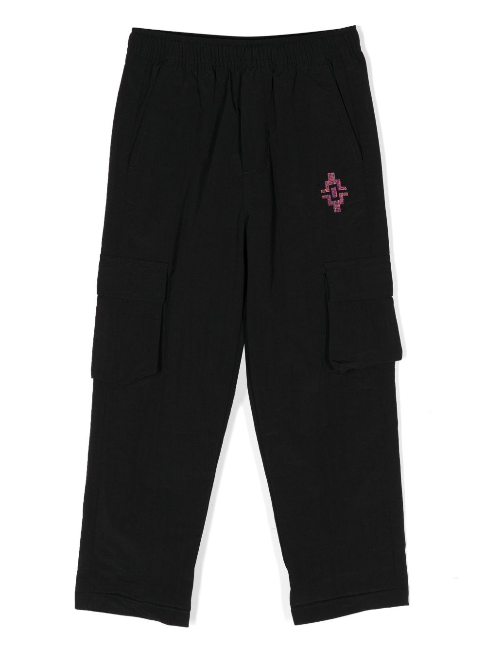 Marcelo Burlon County Of Milan Kids logo刺绣工装运动裤 - 黑色