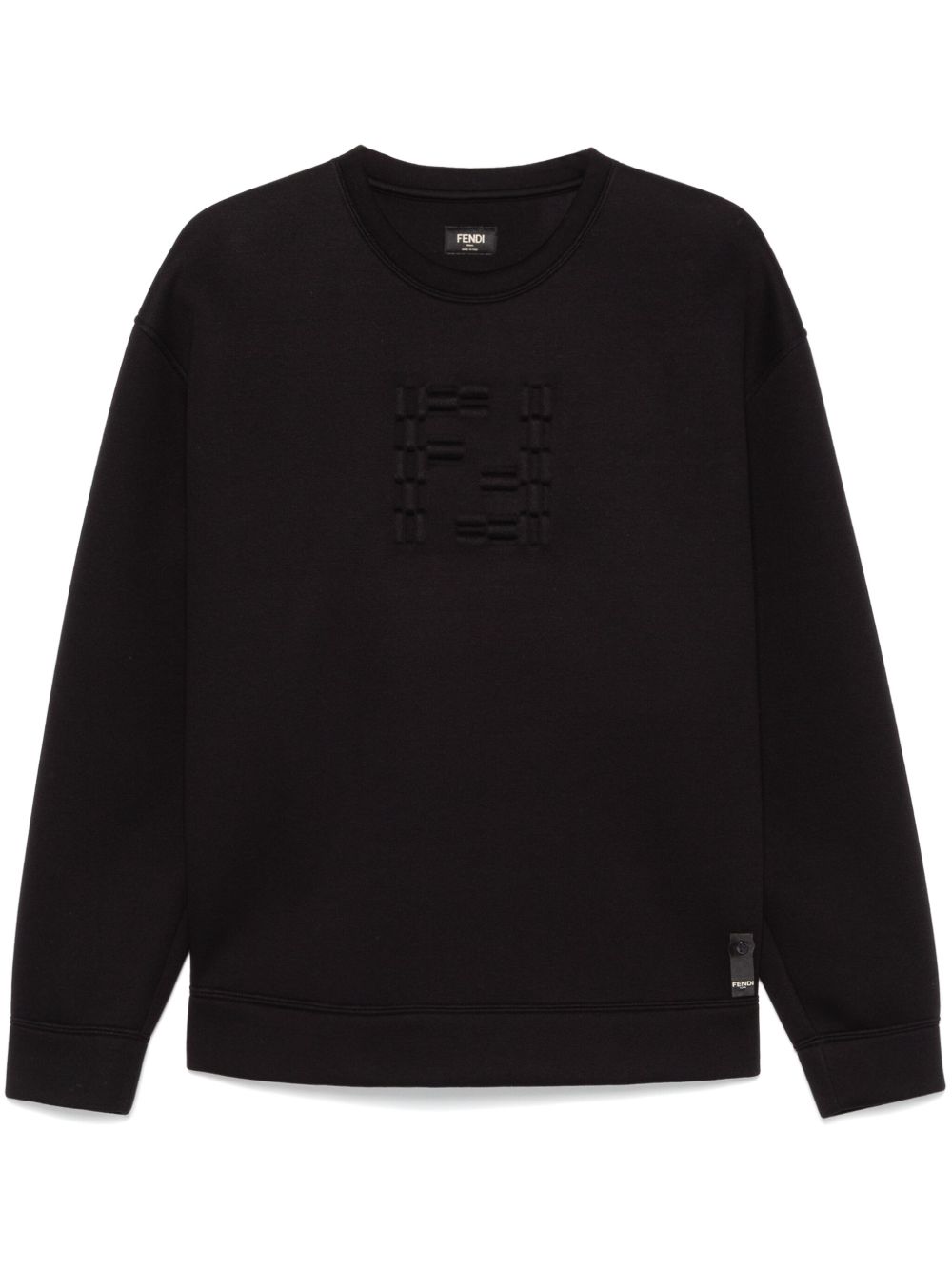 FENDI logo压纹卫衣 - 黑色