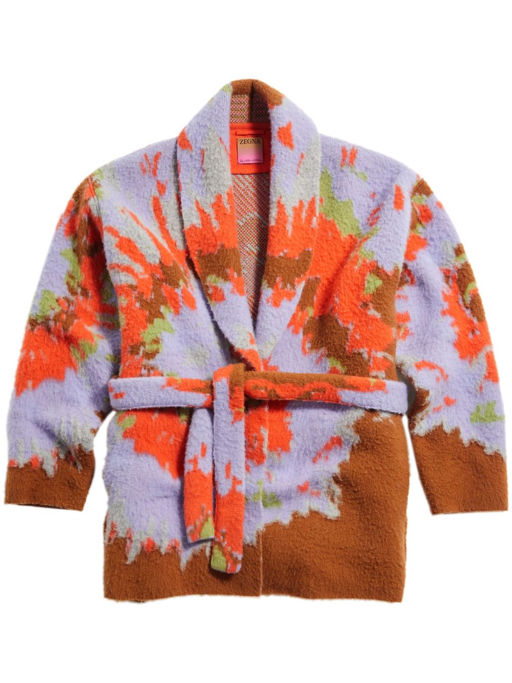 Zegna X The Elder Statesman 嵌花羊绒羊毛睡袍 - 紫色