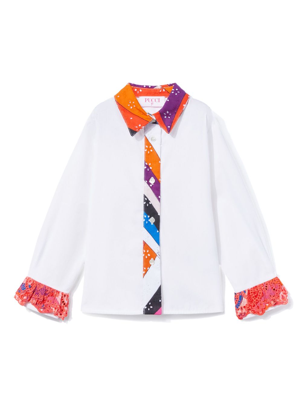 PUCCI Junior Iride 印花府绸衬衫 - 白色