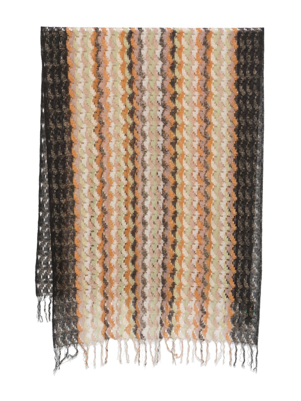 Missoni Pre-Owned 人字纹图案针织围巾（2000年代典藏款） - 褐色