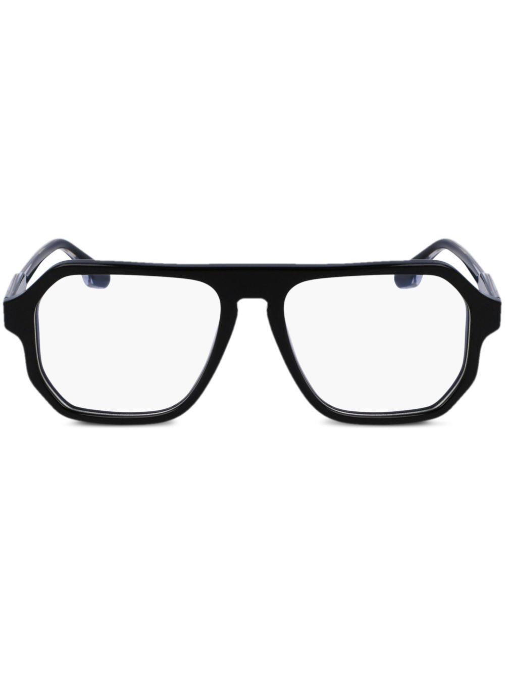 Victoria Beckham Eyewear 飞行员镜框眼镜 - 黑色