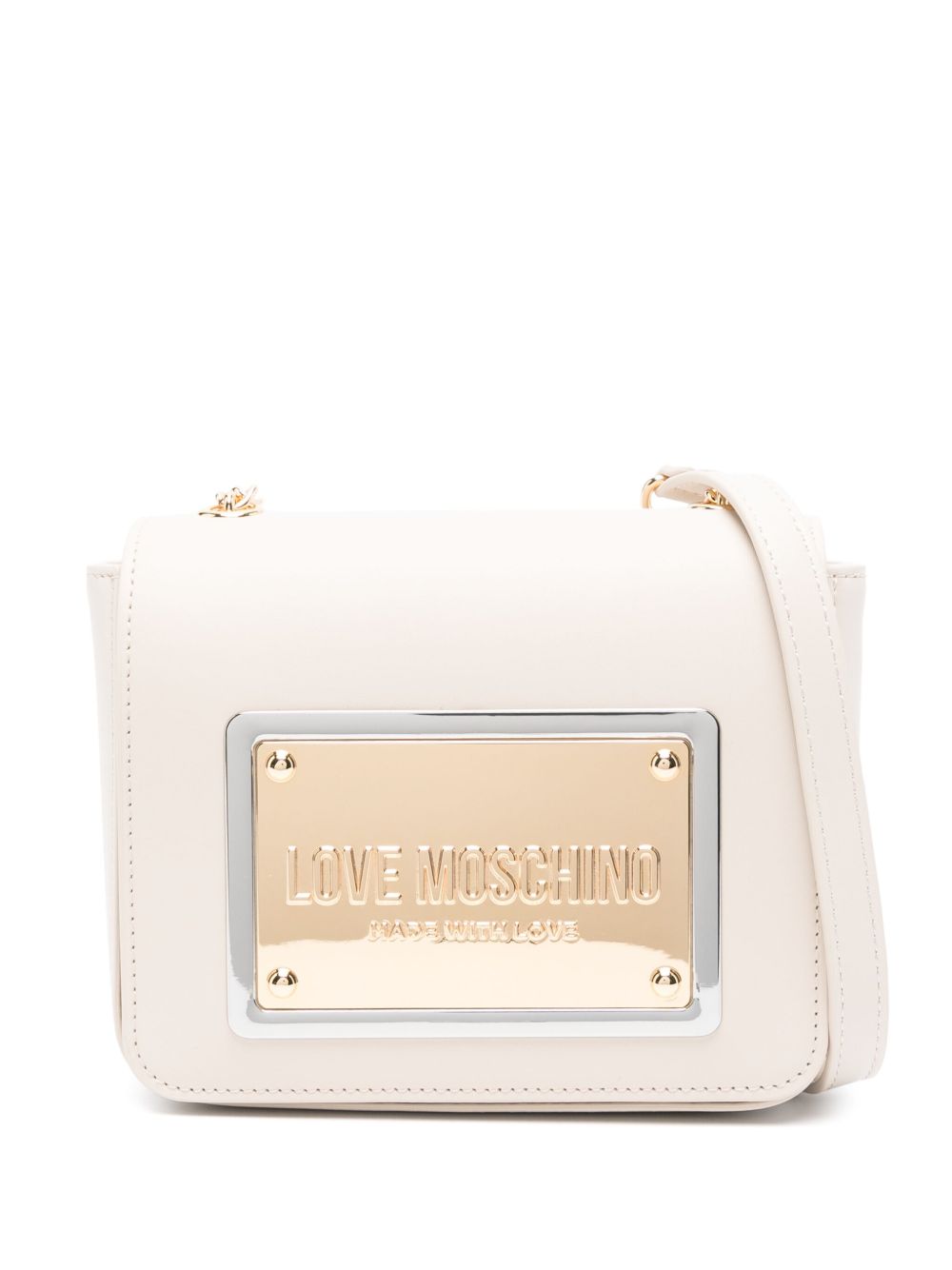 Love Moschino logo标牌斜挎包 - 中性色