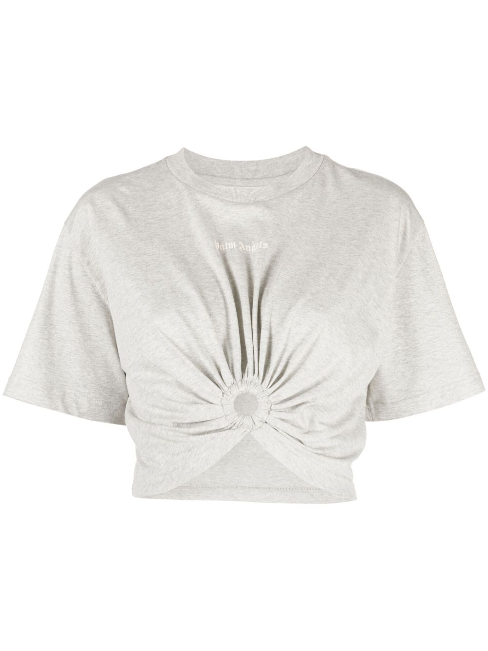 Palm Angels Mel logo印花镂空T恤 - 灰色