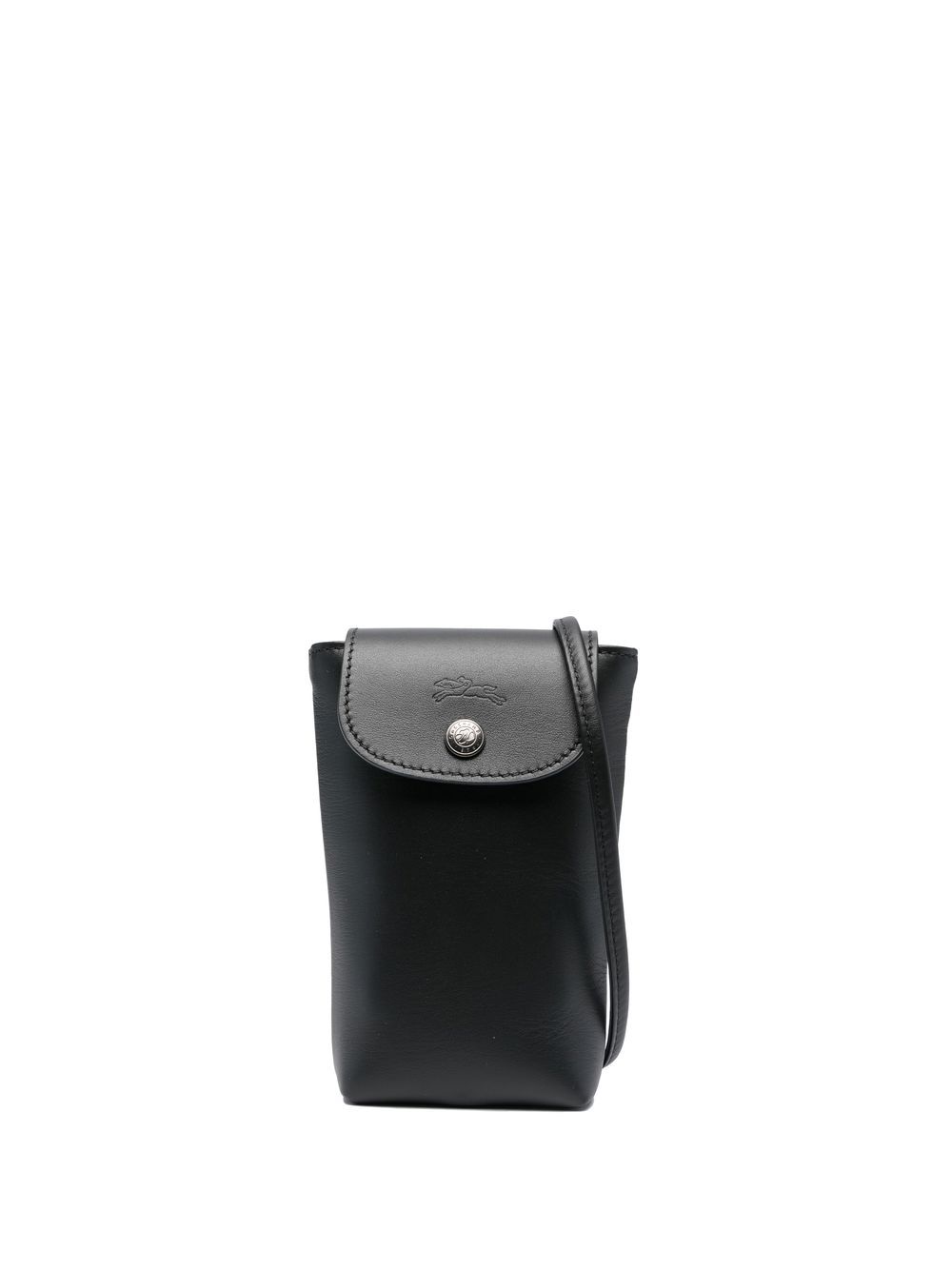 Longchamp Le Pliage 皮质手机壳 - 黑色