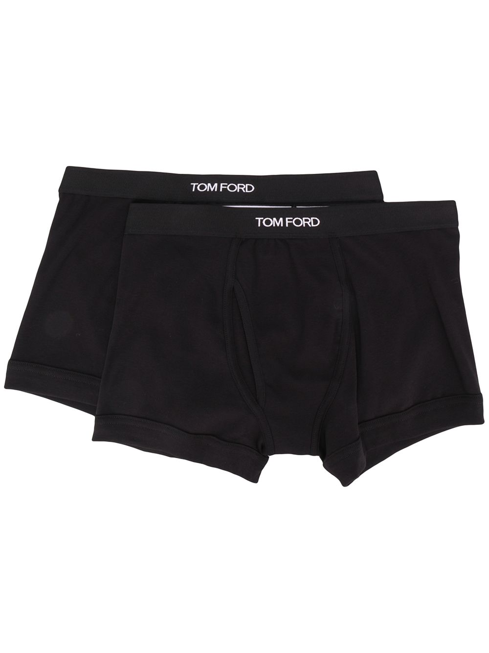 TOM FORD logo裤腰四角裤（两件装） - 黑色