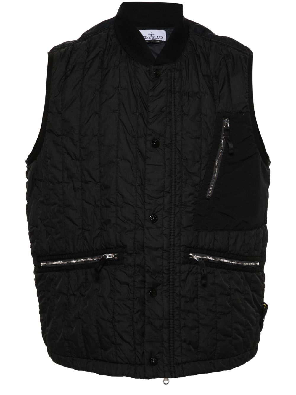 Stone Island Stella 绗缝填充马甲 - 黑色