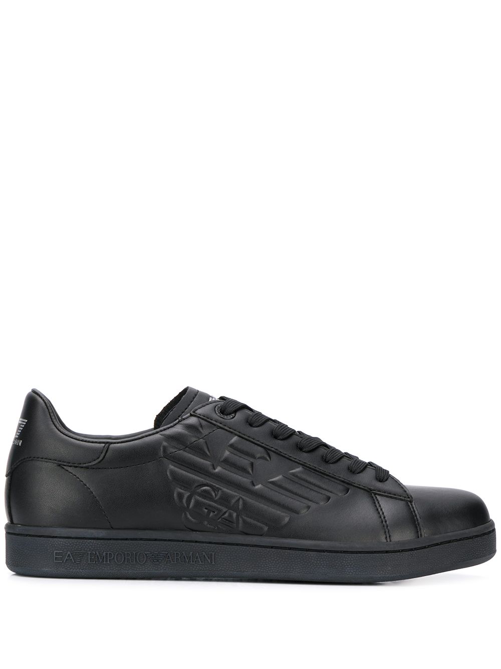 Ea7 Emporio Armani logo浮雕板鞋 - 黑色