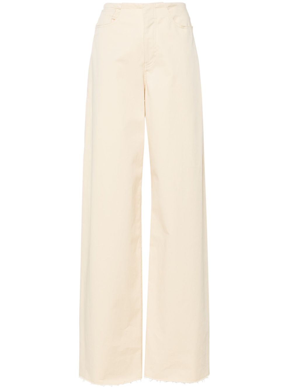 MM6 Maison Margiela 仿旧阔腿裤 - 黄色