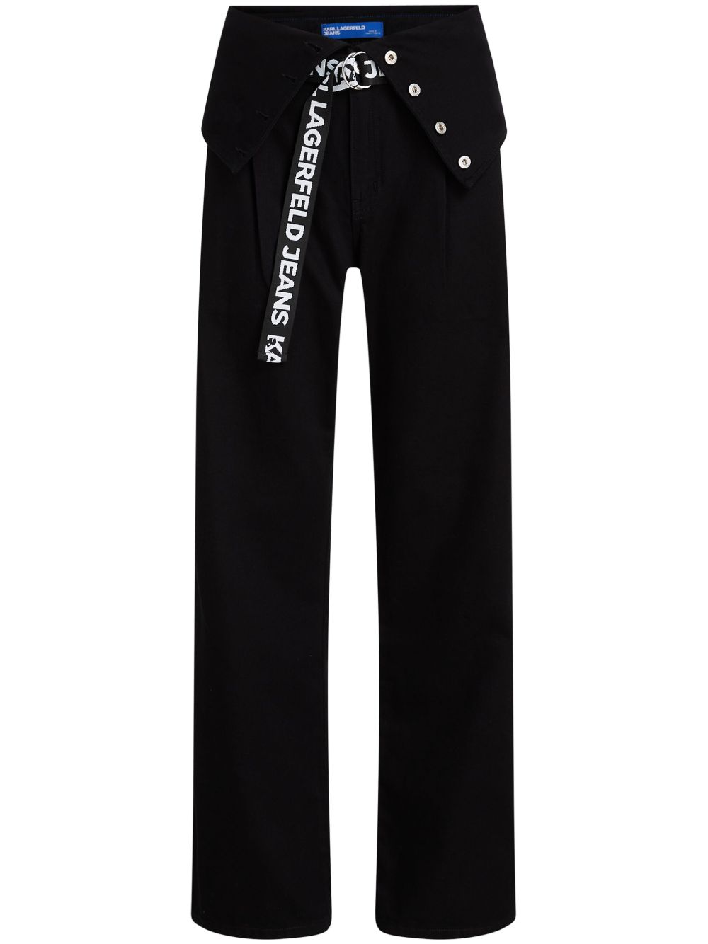 Karl Lagerfeld Jeans 束腰直筒牛仔裤 - 黑色