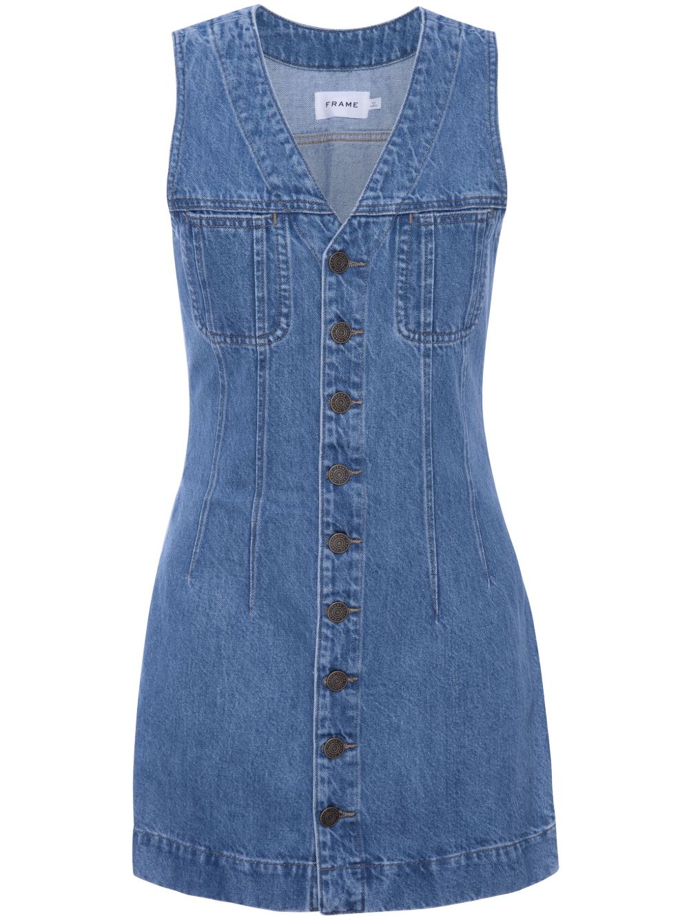 FRAME Sleeveless Trucker 牛仔迷你连衣裙 - 蓝色