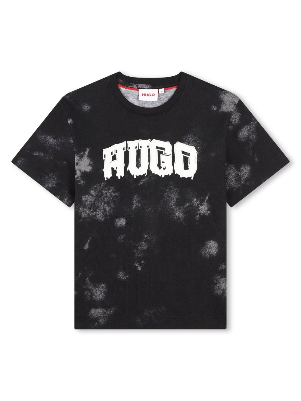 HUGO KIDS logo印花棉T恤 - 黑色