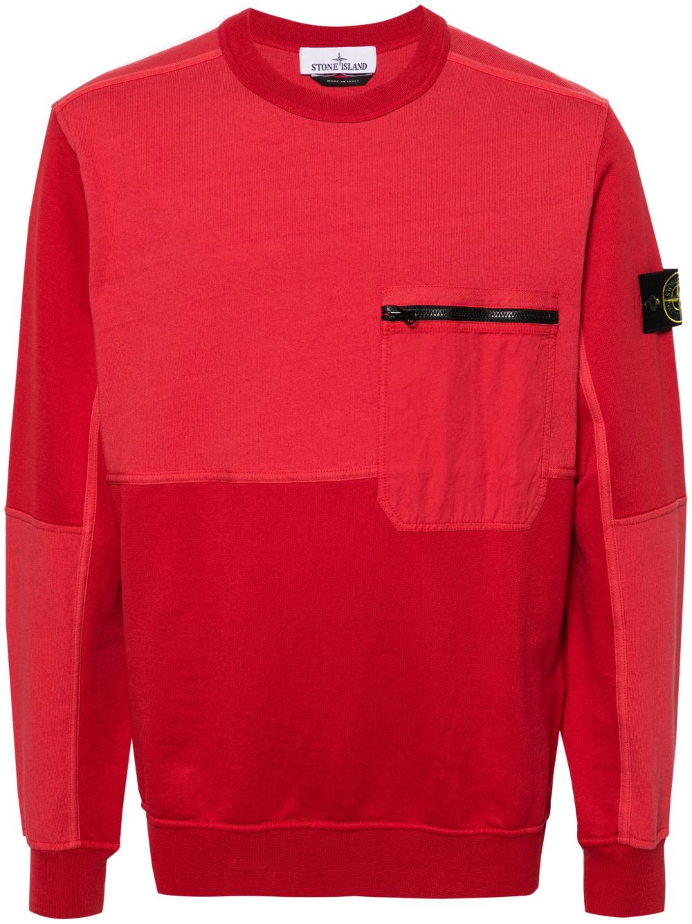 Stone Island 罗盘徽章拼接卫衣 - 红色
