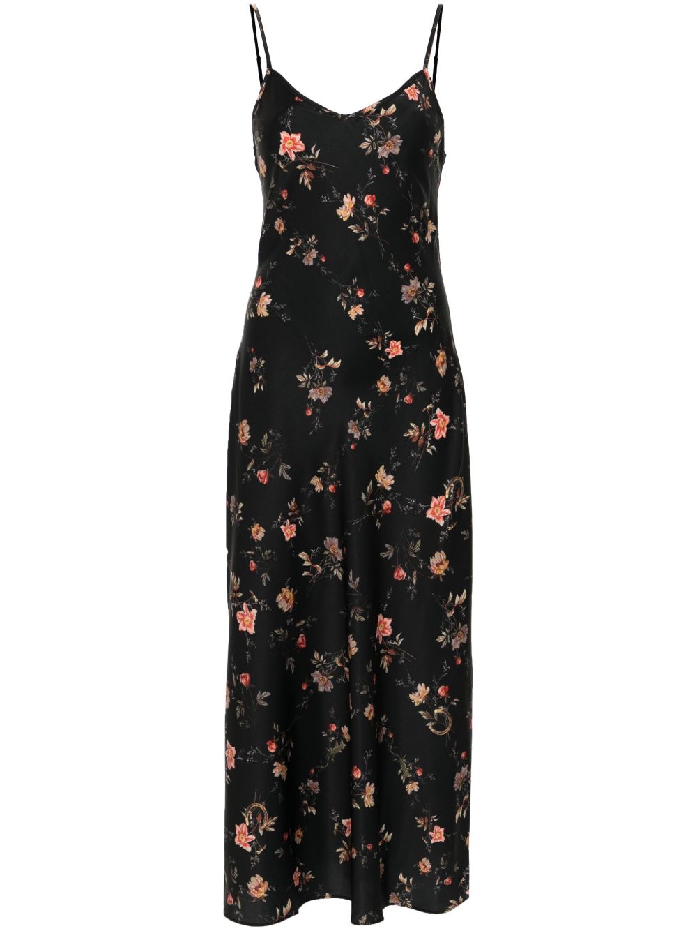 AllSaints Bryony 中长吊带裙 - 黑色