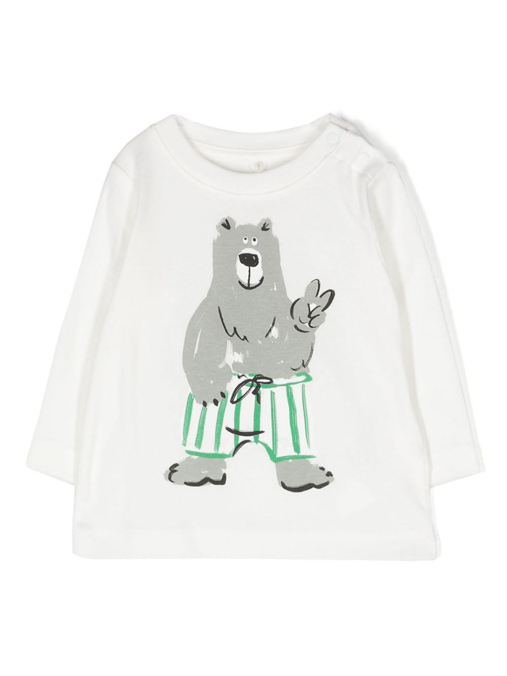 Stella McCartney Kids 图案印花棉T恤 - 白色
