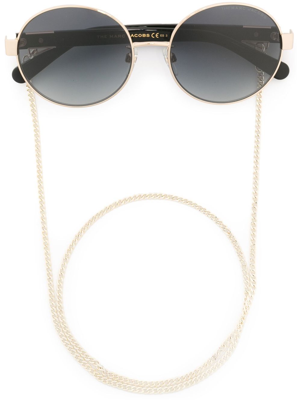 Marc Jacobs Eyewear 圆框太阳眼镜 - 金色