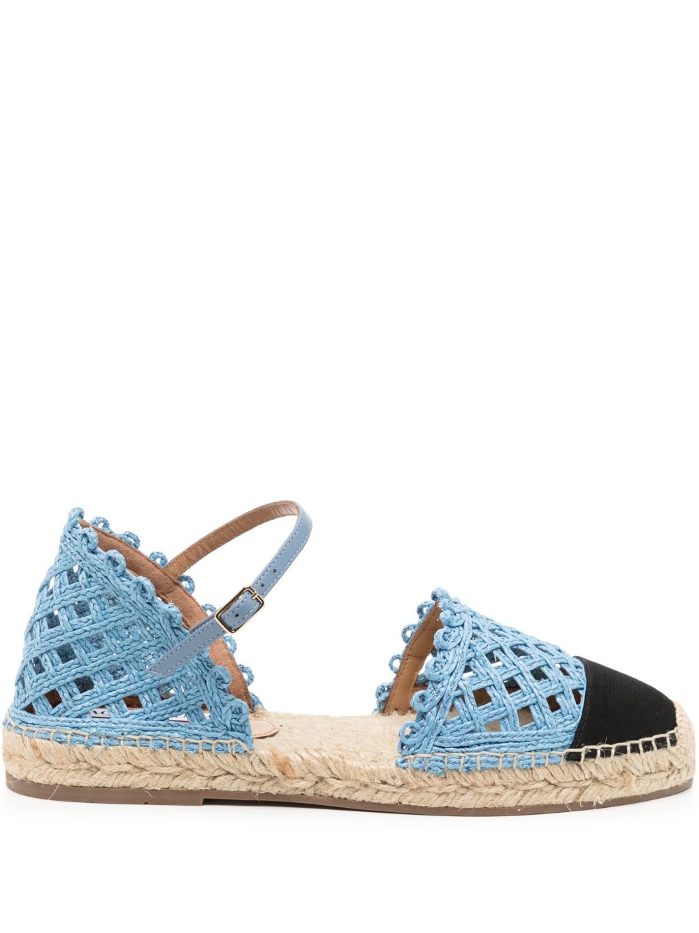 Aquazzura Sunburst 钩编针织草编鞋 - 蓝色