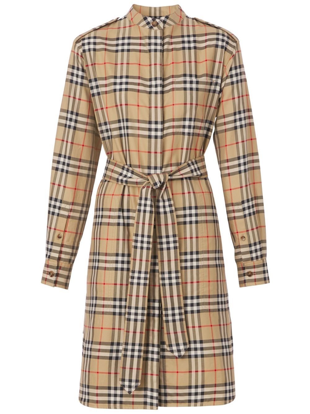 Burberry 经典格纹衬衫裙 - 褐色