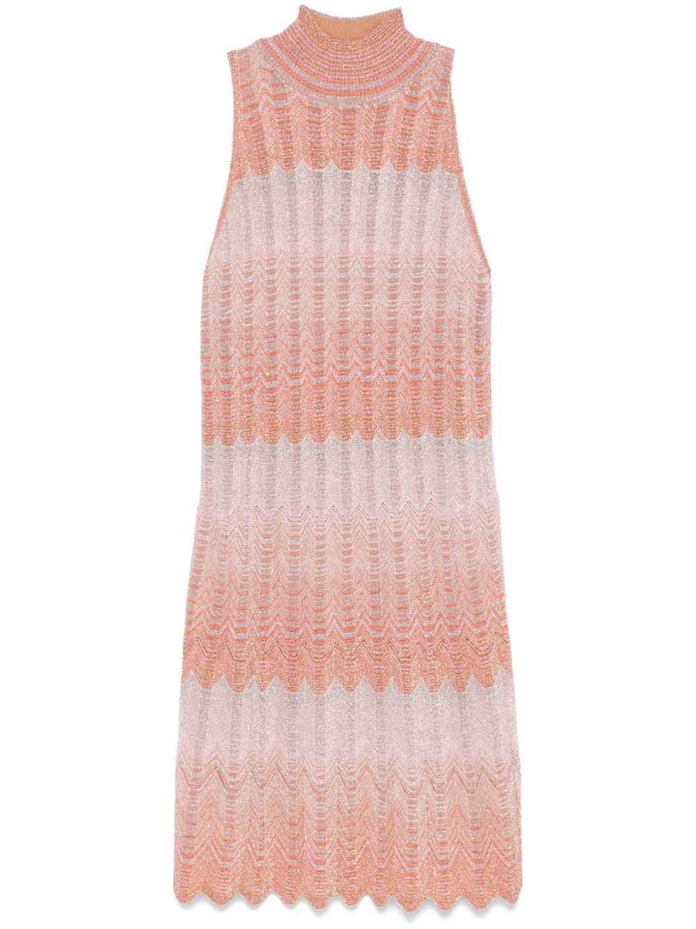 Missoni Greek 图案迷你连衣裙 - 粉色