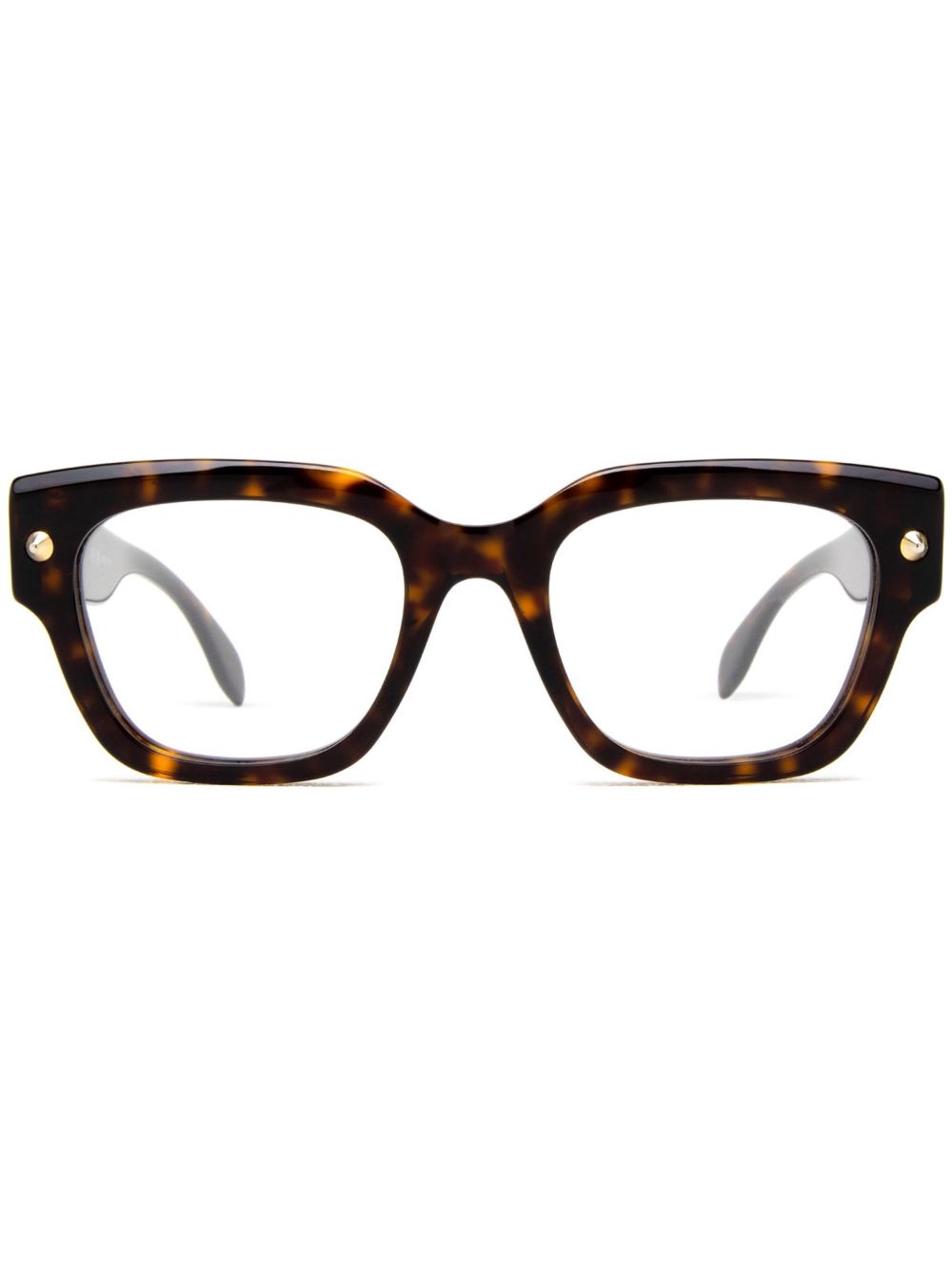 Alexander McQueen Eyewear AM0411O 方框眼镜 - 褐色