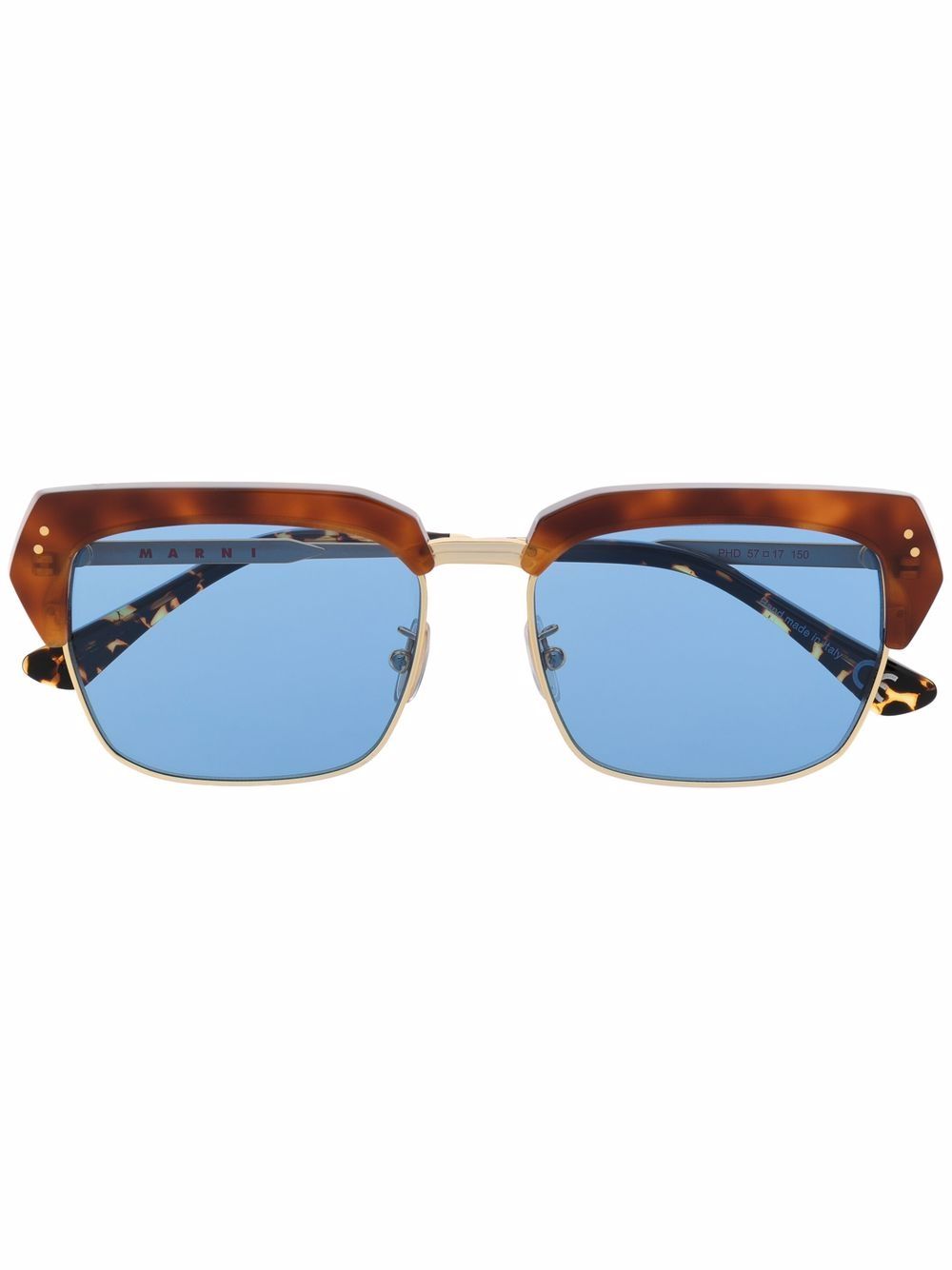 Marni Eyewear 玳瑁纹效果方框太阳眼镜 - 蓝色