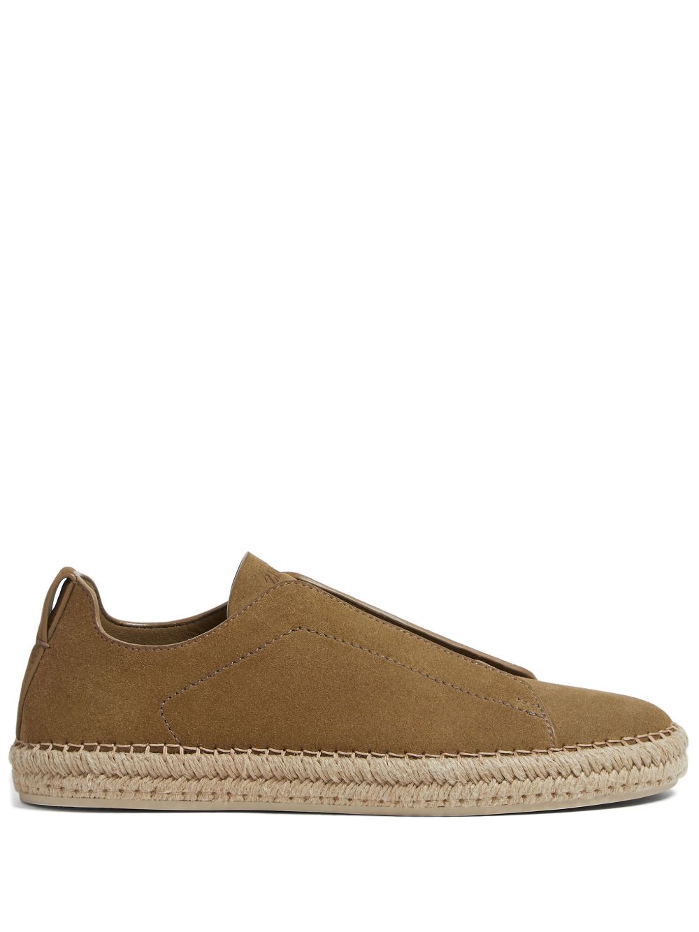 Zegna Triple Stitch 绒面皮草编鞋 - 中性色