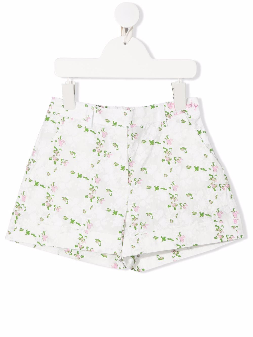 Philosophy Di Lorenzo Serafini Kids 花卉印花棉质短裤 - 白色