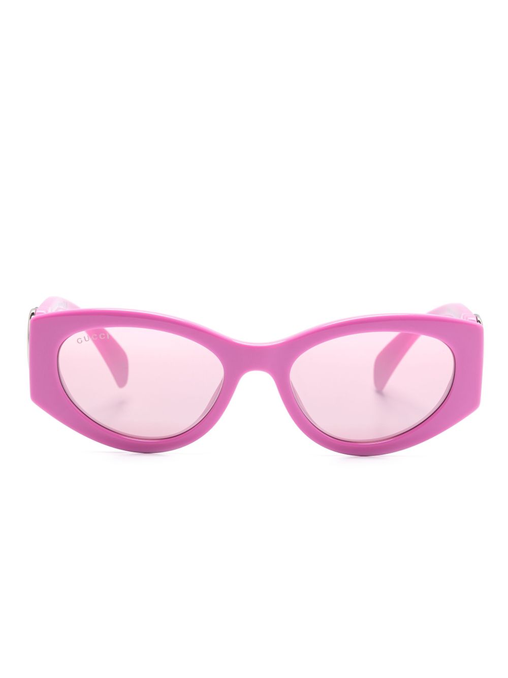 Gucci Eyewear 椭圆形框太阳眼镜 - 粉色