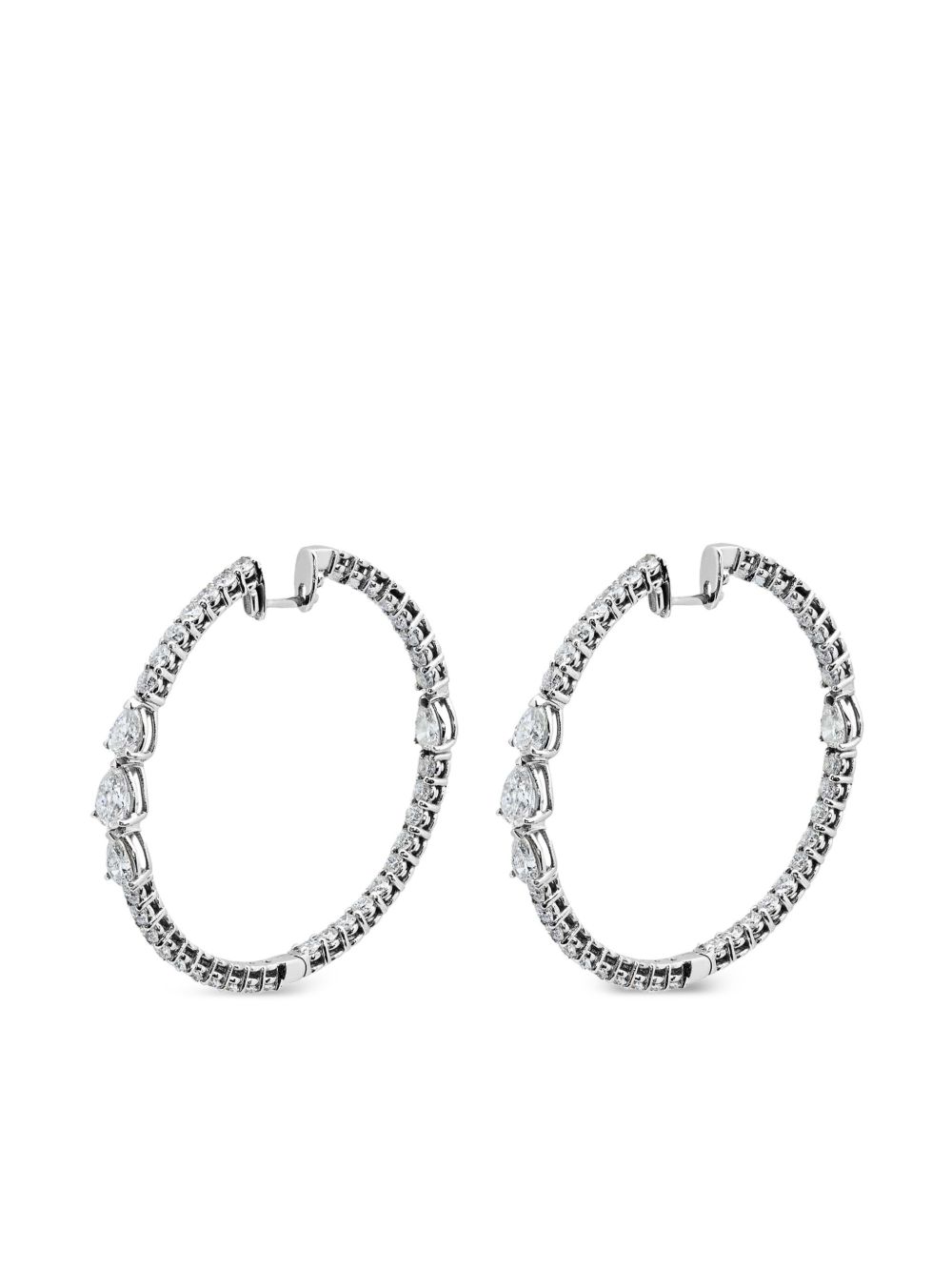 Jewels Aficionado 18K白金钻石耳环 - 银色