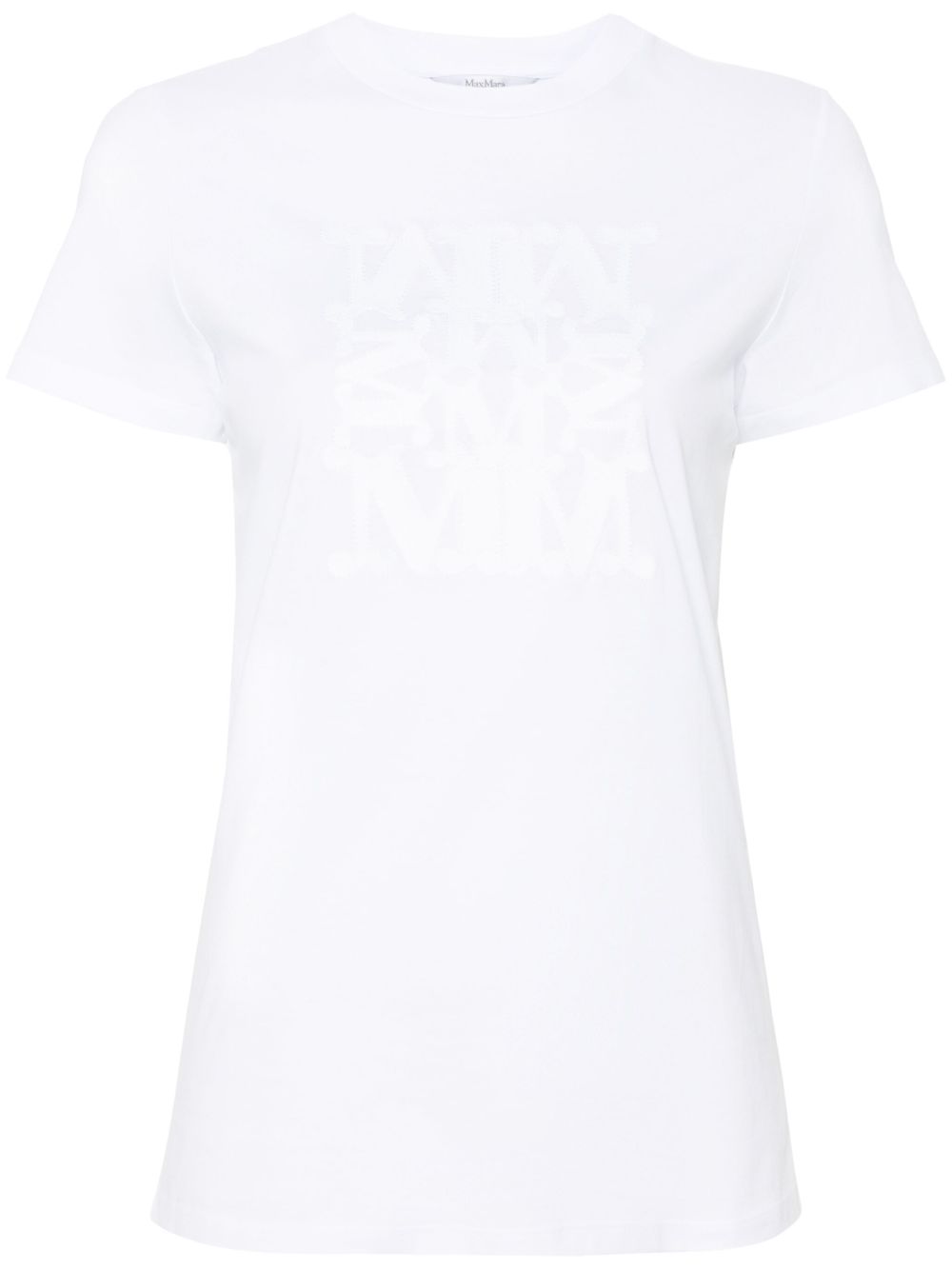 Max Mara logo刺绣棉T恤 - 白色